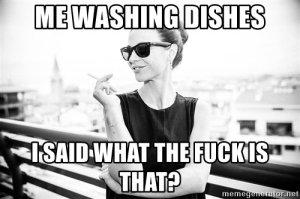 Washing dishes