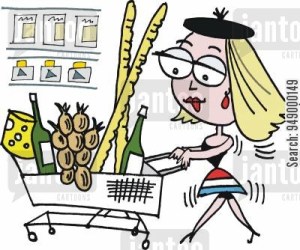 Supermarket shopping.