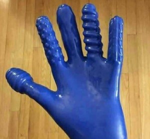 Blue gloves